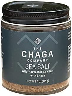 Mushroom Chaga Reishi Sea Salt Coarse Ground for Immunity Modulating Properties Wild-Harvested Sea Salt with Chaga Seasoning, by The Chaga Company (4oz, 113g)