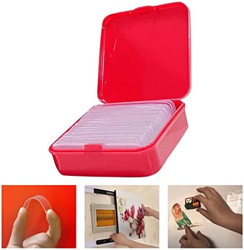 60 PCS Reusable Multifunctional Double Sided Adhesive Tape, Reusable Double Sided Tape Heavy Duty Plug Photo Frame Floor Mat Transparent Non-marking Stickers Nano Tape for DIY Paste Items, Home