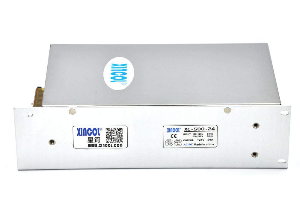 XINCOL AC na DC konwerter AC110 V/220 V na DC 24 V 20 A 500 W zasilacz transformator regulowany do taśmy LED, CCTV, kamery, projektu komputerowego itp.