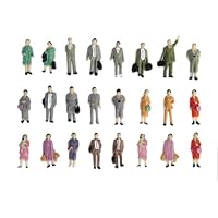 Lot 24 Figurines HO Personnes Attendant Le Train – échelle 1:87, Peintes, 1.6-2.1cm