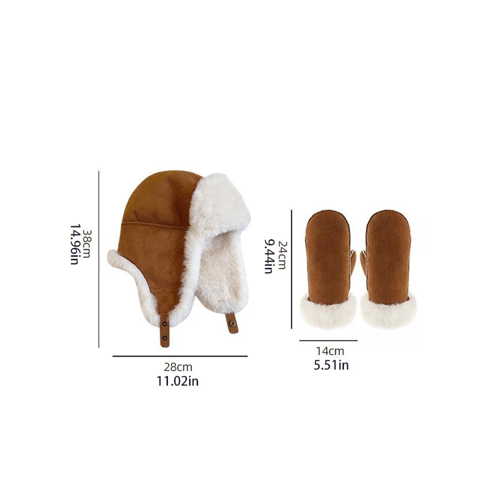 Surakey Adults Winter Cozy Plush Hat Windproof Full Hood Earflap Hat Warm Cold Proof Men Outdoor Ski Hunting Cycling Hats (Type 1)