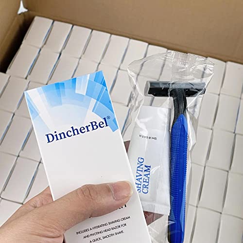 Disposable Razors In Bulk Shaving Kit Twin Blade Razors And Cream(12G), Individually Wrapped Toiletries Amenities For Hotel, Airbnb, Homeless, Shelter, Camping And Travel (100 Pack) #TOP1