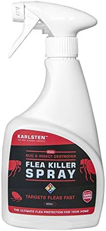 Karlsten Flea Killer Spray - Fast Acting Elimination of irritating Fleas | Pest Control kills on Contact | Formulated for Use On Fleas Indoor and Outdoor Flea Spray Killer - 500ML