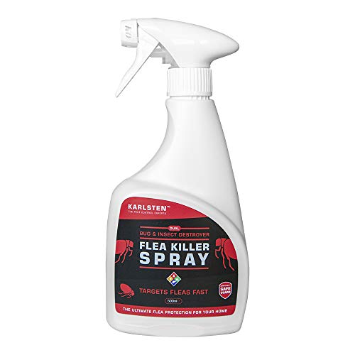 Karlsten Flea Killer Spray - Fast Acting Elimination of irritating Fleas | Pest Control kills on Contact | Formulated for Use On Fleas Indoor and Outdoor Flea Spray Killer - 500ML