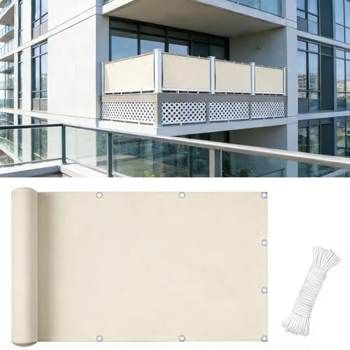 Voile d'ombrage résistante à l'eau 540x700 cm grand rectangle beige - 2