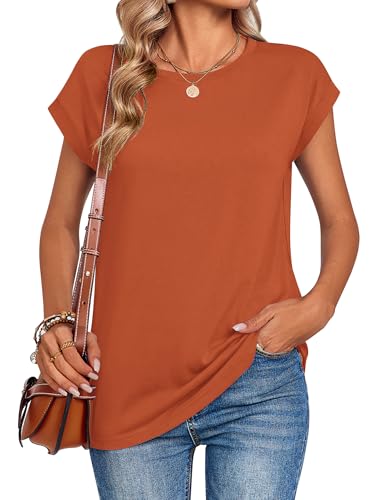Image of Zeagoo Womens Tops Summer Casual Cap Sleeve Tshirts Shirts Business Dressy Spring Fashion Outfits Trendy Clothes