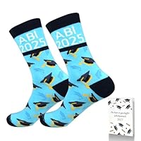 ANOTION Abitur 2025 Geschenke,Abitur 2025 Socken für Jungen, Abschlussgeschenke, Abschlussgeschenk, Universalgröße, Abschlussprüfung bestanden Glücksbringer Socken Sportsocken