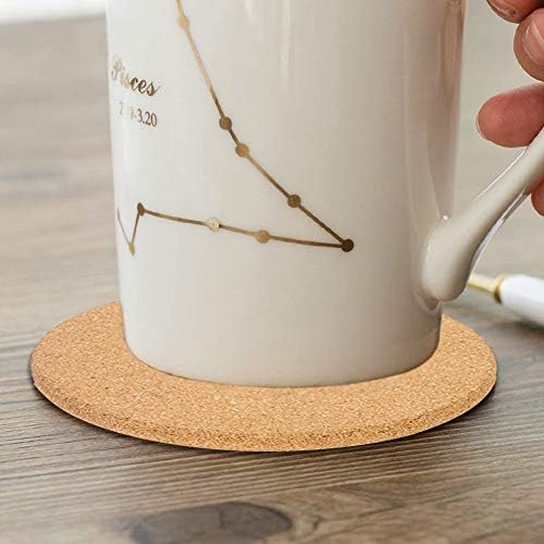 6 Pack Cork Coaster Set,Sonku Round Brown Absorbent Cork Mat Suitable for Plants Drinks Pans Mugs Glasses DIY Craft-4 Inch,6 Inch