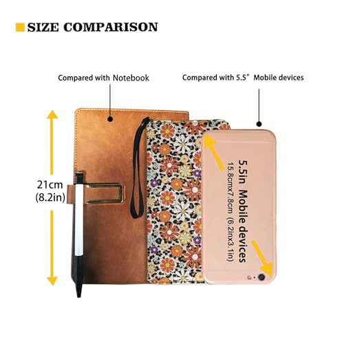 Slim Wallet For Women Orange Dasiy Print Card Holder Large Capacity Ladies Pouch Traveling Purses2