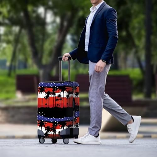 American Flag Carry On Luggage Cover with Zipper Palm Leaf Suitcase Covers For Luggage 21 Inch Luggage Protective Cover3