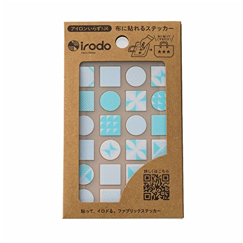 irodo(イロド) タイル 【アイロン不要】【布用転写シール】【革・化繊OK】【ハンドメイド】 (ライトブルー・スカイ) 90065