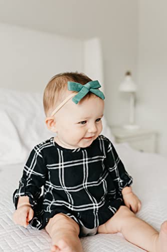 Copper Pearl Ribbon Baby Bow Journey4