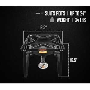 Concord deluxe banjo single propane burner 200000 btu portable outdoor stove for camping cookinghome brewingmaking sauces 16 square  urban country home decor