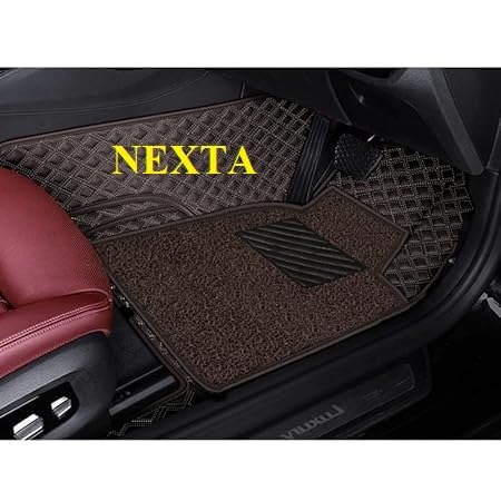 Image of NEXTA 7D Premium Faux Leather Custom Fitted Car Floor Mats for MG Majestor - 7 Seater (All 3 Rows) II Double Stitching II 7 Layer Protection II 100% Waterproof & Washable - (Coffee)