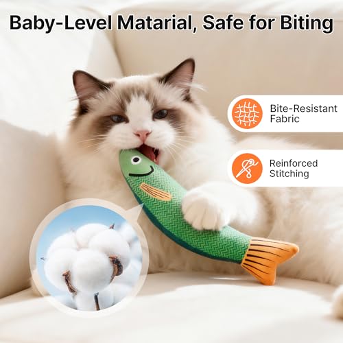 Potaroma Cat Toys Saury Fish, 3 Pack, Catnip Crinkle Sound, Soft and Durable, Interactive Kitten Kicker for Indoor Kitty Exercise 9.4 Inches for All Breeds - Image 5