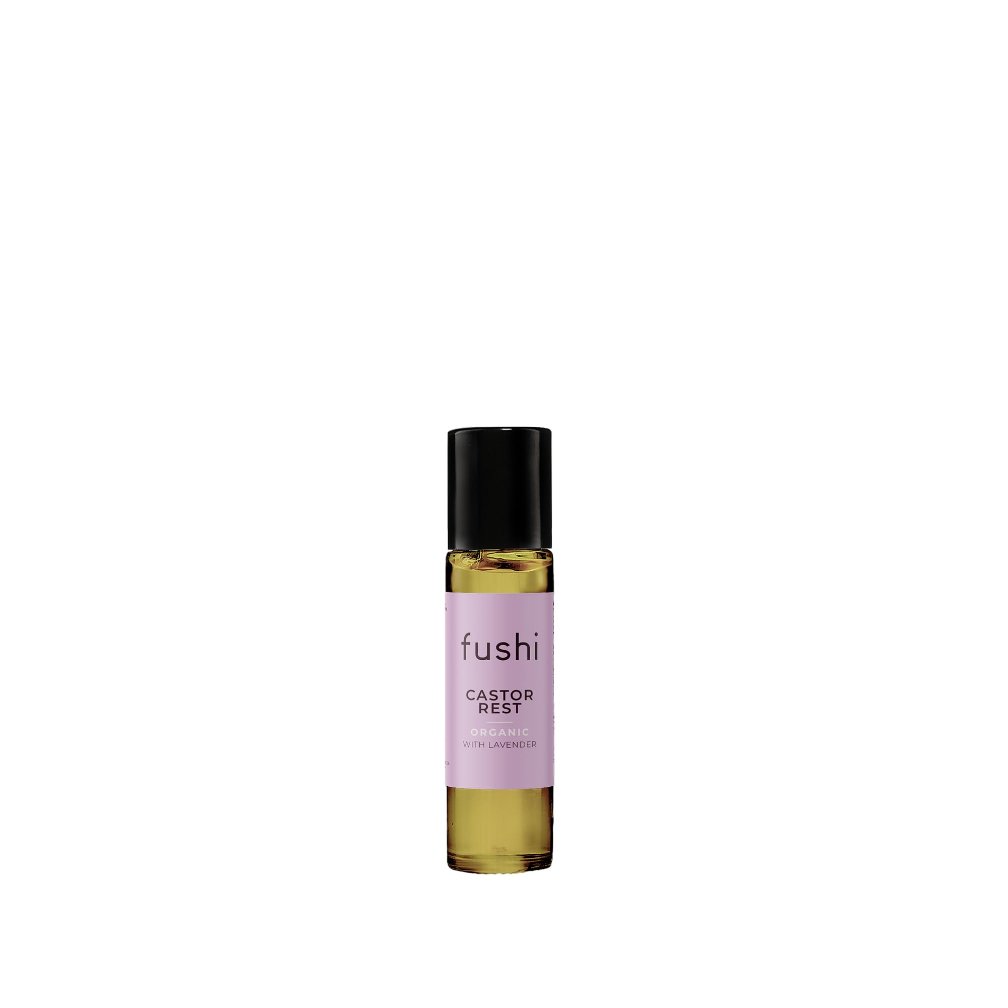 Fushi Organic Castor Oil Rest with Lavender10ml 100% Pure Cold & Fresh-Pressed Rollerball - Handy On the Go Size Hexane Free Natural Food-grade