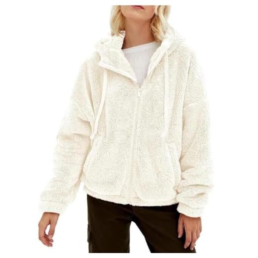 Casacos de inverno para mulheres com capuz de lã felpuda com zíper sherpas moletom cordão quente agasalho feminino moletom completo sherpas moletom felpudo lã