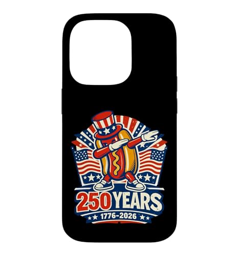 USA Anniversary 250 Dabbing Hotdog 250th America 7��4�� �X�}�z�P�[�X iPhone 14 Pro �p