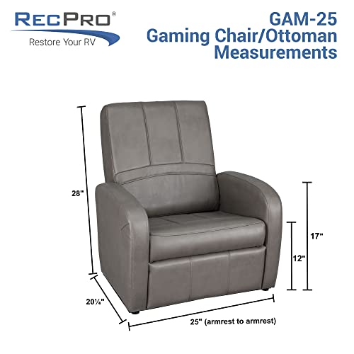Recpro Charles Rv Gaming Chair Ottoman Conversion | Built-In Storage | Rv Furniture | Great For Teens | Putty | 2 Pack #TOP3