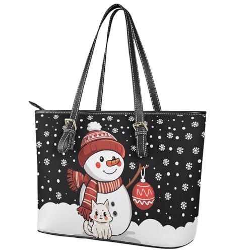 Christmas Hoho Handbag for Women Leather Tote Bag for Ladies Work Large Capacity Top Handle Purse for Daily Use3