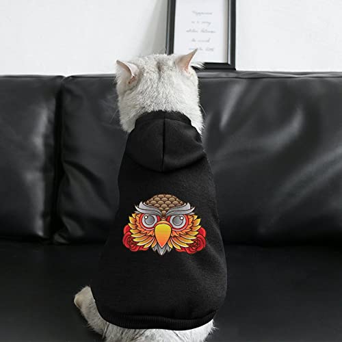 Vintage Owl Head Fashion Pet Hoodies Soft Warm Dog Clothes Durable Pet Sweater With Hat Xl #TOP2