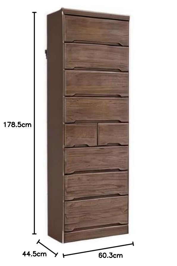 8段ハイチェスト 天然木　横幅60cm 奥行45cm 高さ180cm 8段ハイチェスト 天然木 横幅60cm 奥行45cm 高さ180cm 8段ハイチェスト