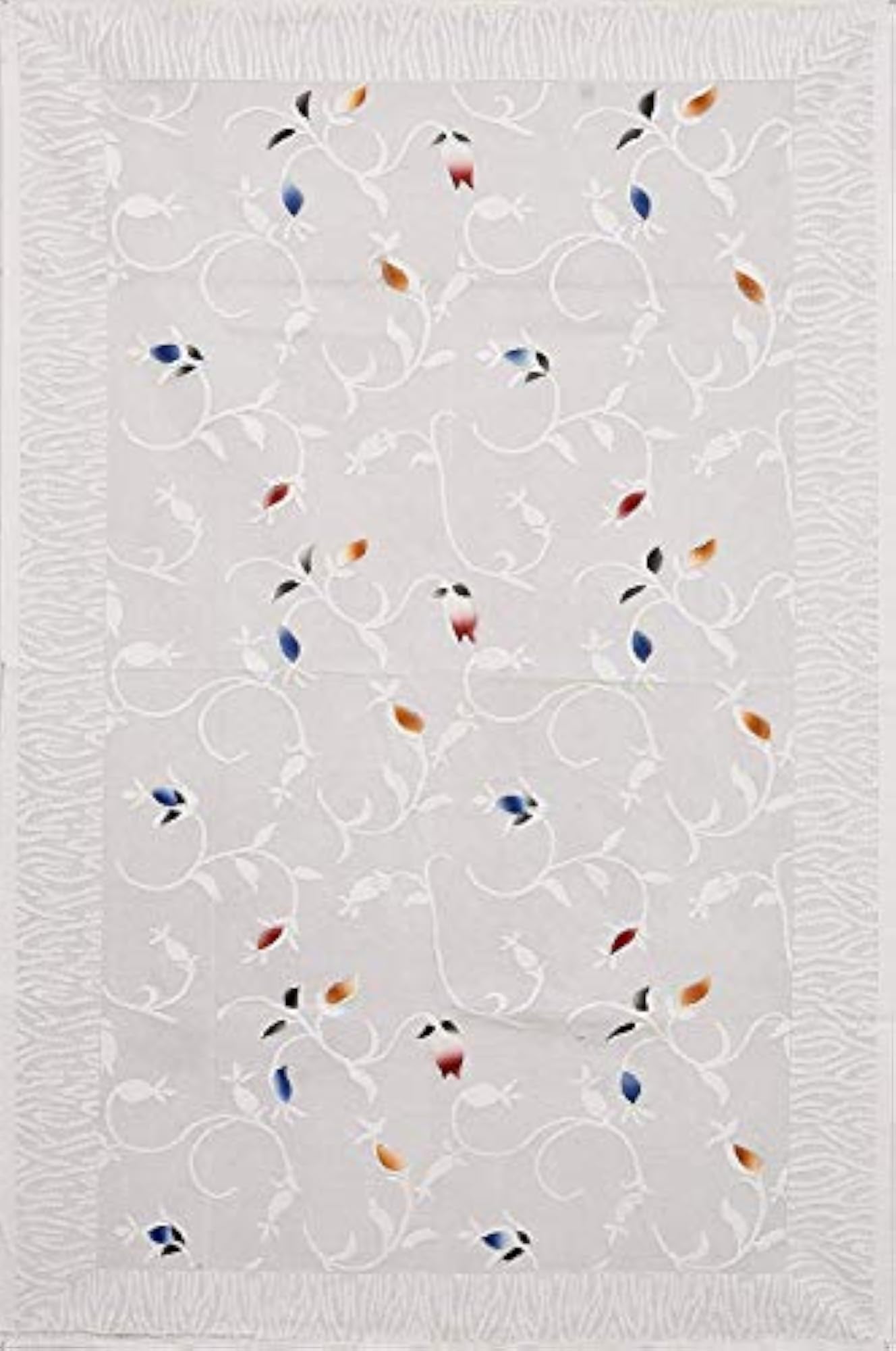 Net Cotton Centre Table Cover, 4 Seater, White Color