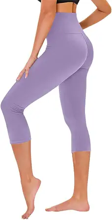  Capri Leggings for Women - Tummy Control High Waisted Soft Yoga Pants for Gym Workout