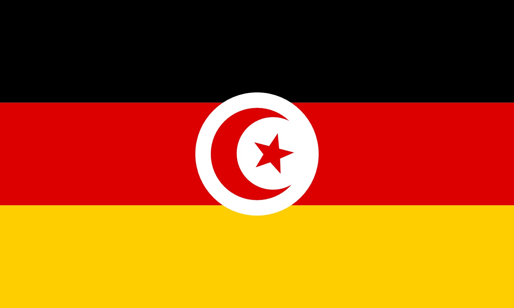 Drapeau république démocratique germano-tunisienne grand format
