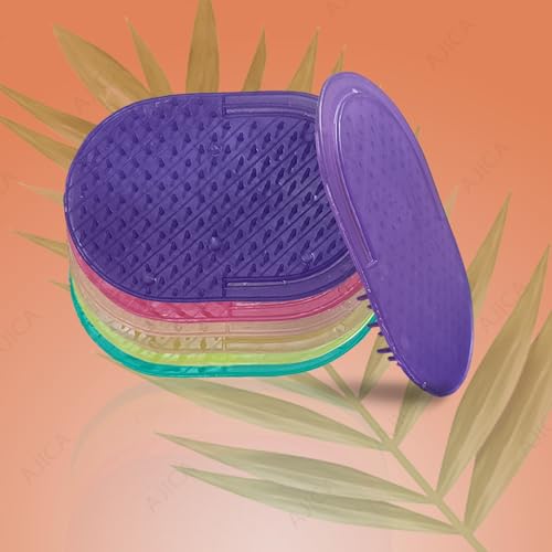 Image of Pocket Palm Combs Multicolor Set for Hair & Beard Massage | Hand Grip Hair Shampoo Massage Comb Flat Brush for Men And Women Portable & Soft, Ideal for Home, Office, Travel & Pets (Assorted Color) (Free Size, 3, count)