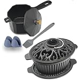 Cast iron Humidifier Seasonal Wood Stove Steamer with Sauce Pot, Camping Grill Essential, Non-Toxic Cast Iron Kitchenware for Indoor/Outdoor Use