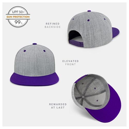 Image of CHOK.LIDS Classic Snapback Flat Bill Hat Blank Adjustable Baseball Cap | Structured high crown, flat visor, blank front for customization, adjustable snap closure, trendy everyday style