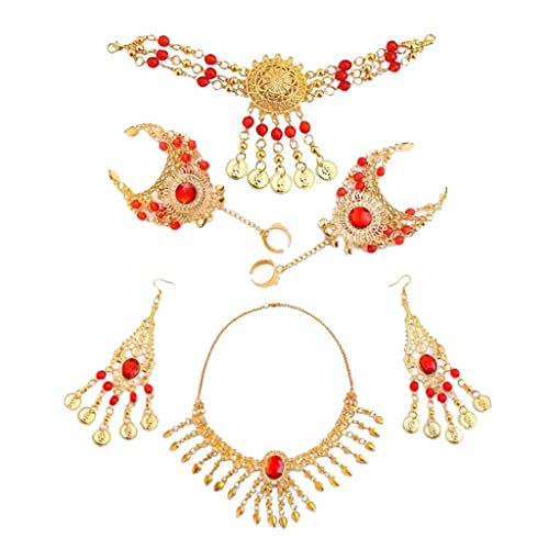 Parure de bijoux danse du ventre collier bracelet chaîne de tête pour accessoire costume