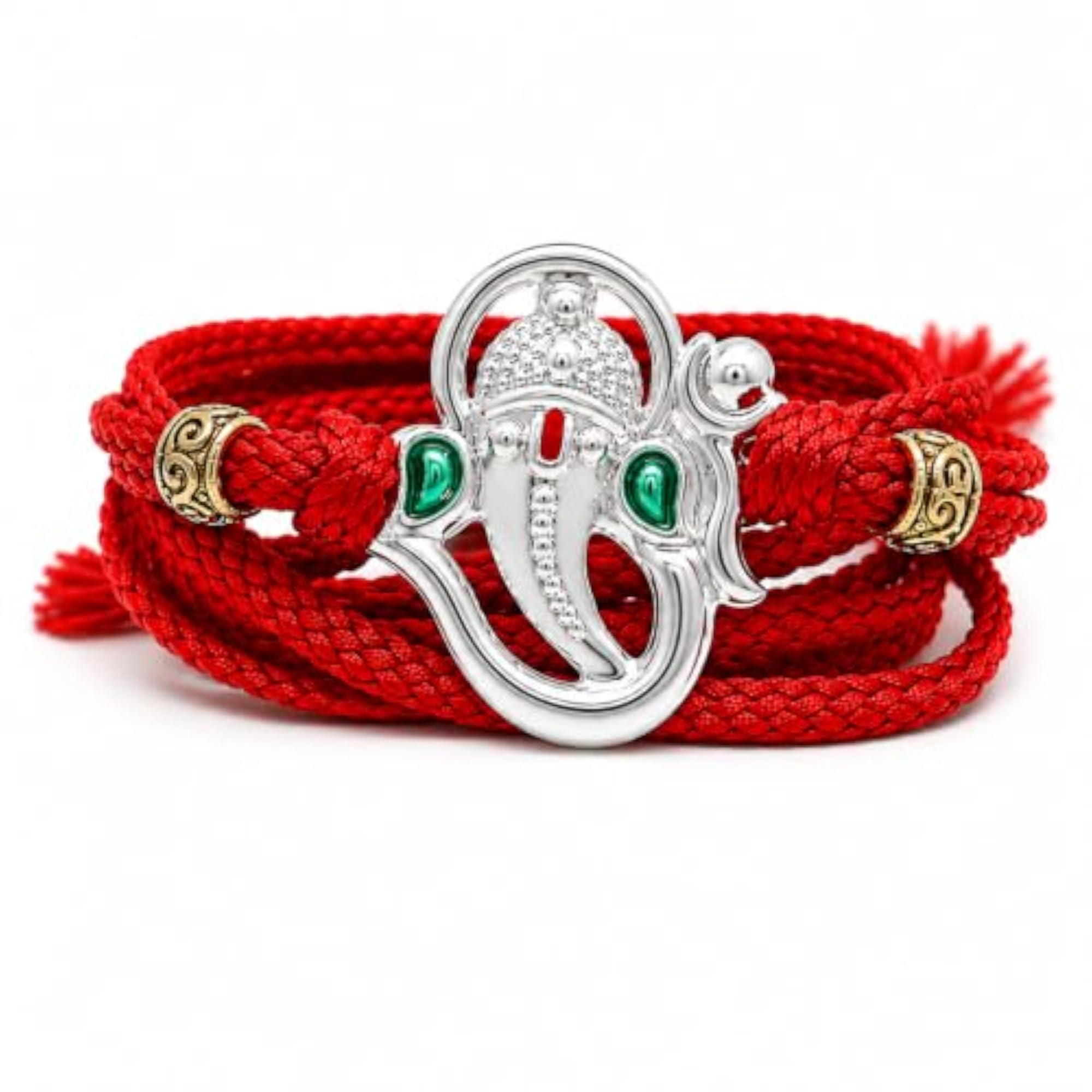 Traditional Minakari 925 Silver Rakhi Bracelet for Brother