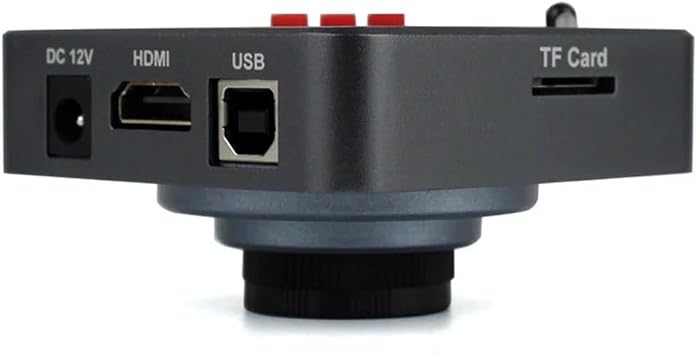 Lab Microscope Accessories 48MP 2K HDMI UBS Video Microscope Camera TF Storage 130X 180X 200X 300X Monocular Lens 56 LED Light for PCM SMD Repair Soldering(with 200X Lens Light)