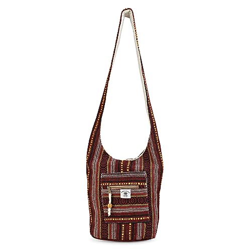 LONGING TO BUY Hemp Messenger Crossbody Sling Bag - Unisex Beach Party Bag