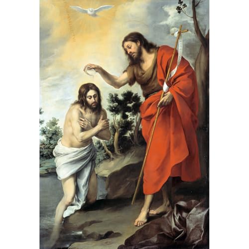 Impression giclée Le baptême du Christ Murillo pour une ambiance spirituelle et apaisante