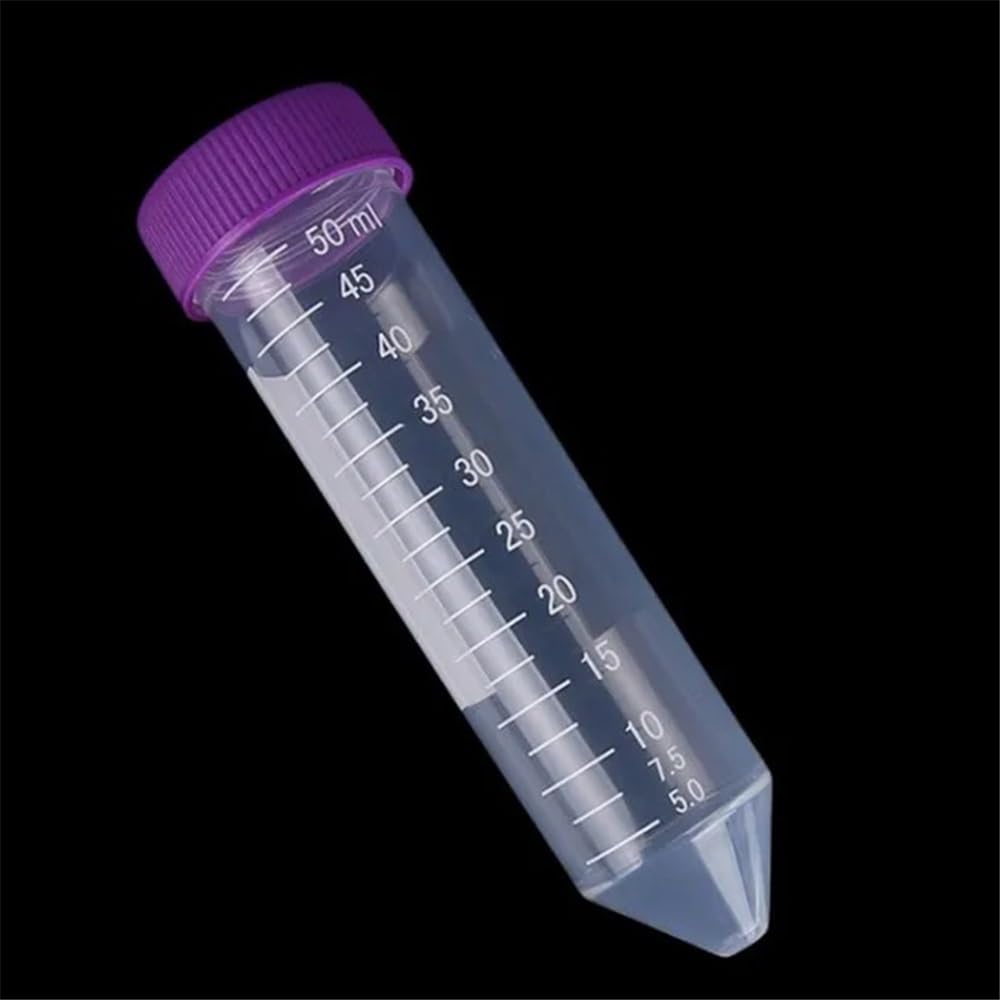 Provetta da centrifuga 50 ml Laboratorio Tappo a vite viola Fondo conico Trasparente Attrezzature da laboratorio