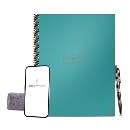 Rocketbook Core Reusable Smart Notebook | Innovative, Eco-Friendly, Digitally Connected Notebook with Cloud Sharing Capabilities | Dotted, 8.5" x 11", 32 Pg, Neptune Teal, with Pen, Cloth, and App Included