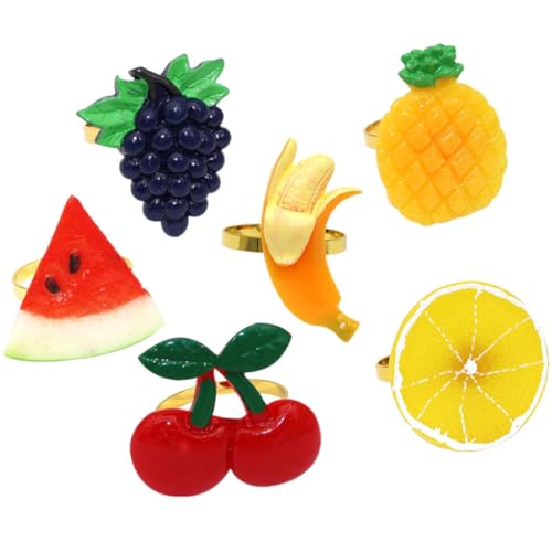 Servilletero de frutas VILLCASE pack de 6 anillos para mesa 2