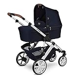 Kinderwagen von Geburt an: Kann das Baby sitzen, wird die Wanne durch den Sportsitz ersetzt, in dem das Kleinkind ergonomisch sitzt & liegt / Großer Korb unter dem Wagen & höhenverstellbarer Griff
