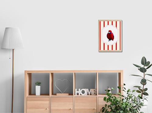 Image of Modern Scenery Bird Wall Art Frame | Pinterest Inspired Aesthetic Wall Decor | Bird Photo Frame | Ready to Hang Minimal Nature Frame for Living Room Bedroom & Office | (Design 5)