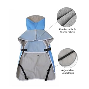 LESYPET Dog Coats for Large Dogs Winter Waterproof, Double Layer Dog Jacket Winter for Large Breed with Fleece Lining Warm Dog Raincoat for Large Dogs Outdoor, Blue 5XL