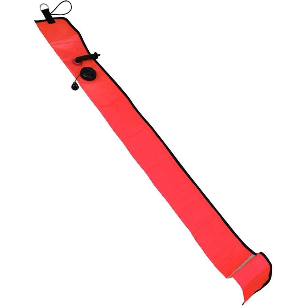 Marcador de superficie de buceo con tubo de señal y cinta flotante inflable