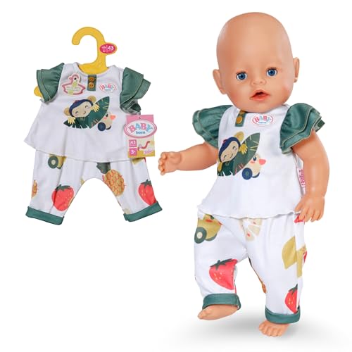 BABY born Conjunto de Mono - Camisa con Volantes Estilo Jungla y pantalón de salón - Accesorios para muñecas Ropa Adecuada para muñecas de 43 cm