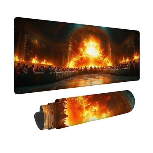 Tapis de souris XXL antidérapant rouge 800x400 résistant à l'eau pour gamer