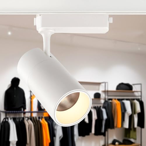 FactorLED Foco LED 30W Blanco para Carril Monofásico 24º, Orientable, Gran luminosidad 3000Lm, UGR11, NO FLICK, Focos Techo Iluminación Comercial, Tiendas, Escaparates... (Luz Natural (4000K))