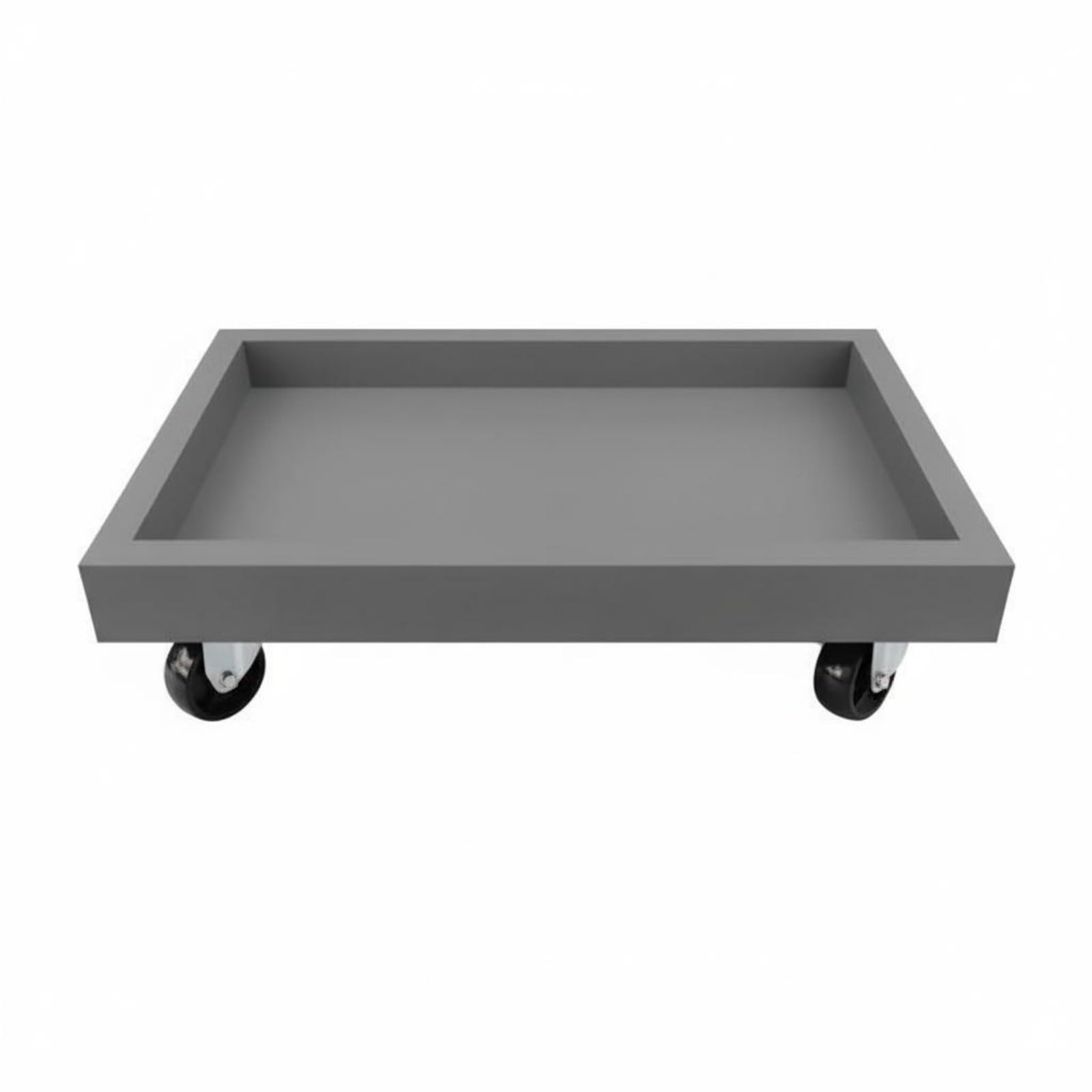 Faux Cement Finish Square Planter Dolly 360° Swivel Casters Rolling Plant Cart Waterproof Mobile Flower Pot Base Heavy Duty for Indoor, Outdoor, Patio, Balcony, 26CM-image-31
