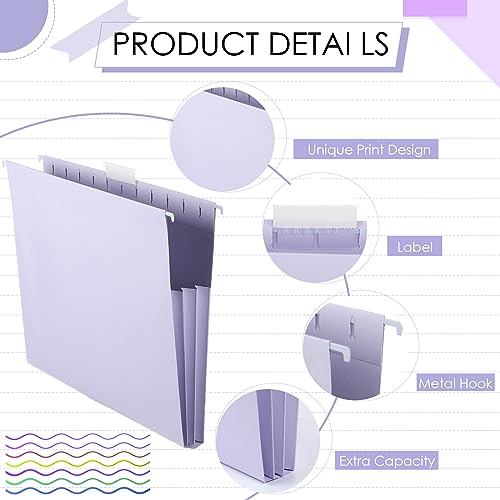 Yaomiao Pastas de arquivo suspensas tamanho carta pastas de arquivo com abas ajustáveis de corte 1/5