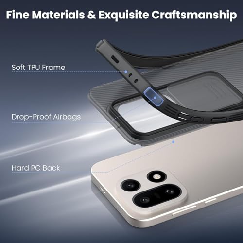 Image of PRITO Nilkin Classic Series for OnePlus 15 (1+15) Case with Camera Cover, [Camera Lens Protector] [Scratch-Resistant] [360 Full Protection] Shockproof Slim Phone Case (Transparent Black, 1+15)
